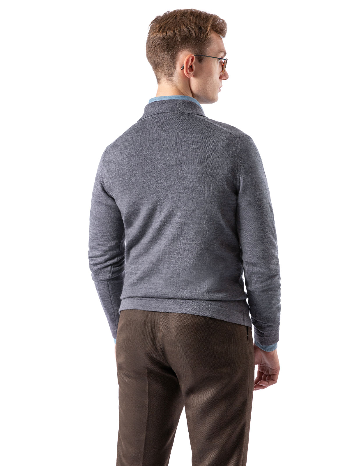Shirt Cardigan Merino Flannel Grey