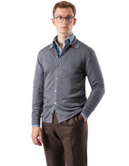 Shirt Cardigan Merino Flannel Grey