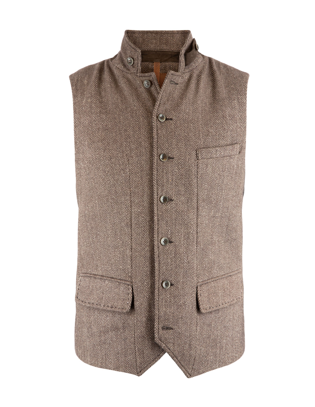 Dandy Tweed Väst Mörkbrun