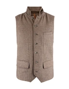 Dandy Tweed Väst Mörkbrun