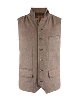 Dandy Tweed Väst Mörkbrun