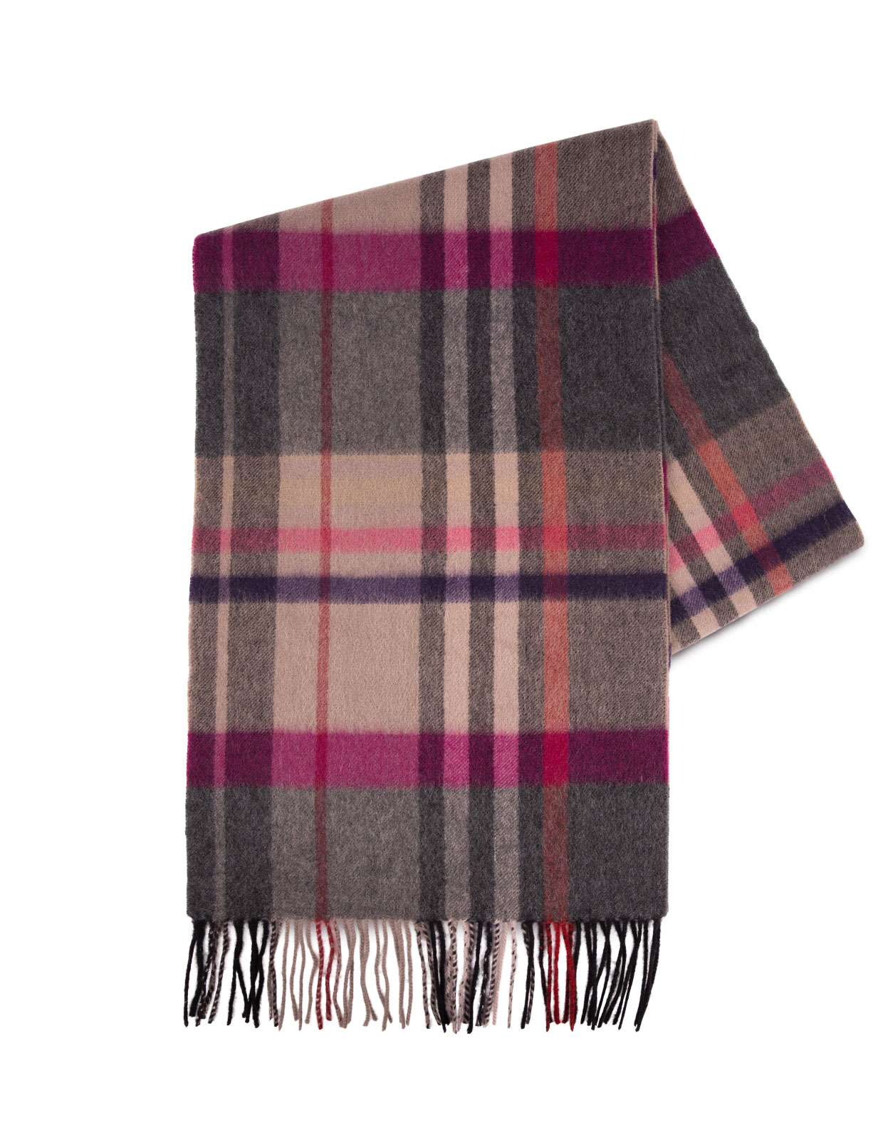 Cashmere Scarf Mixed Beige/Purple