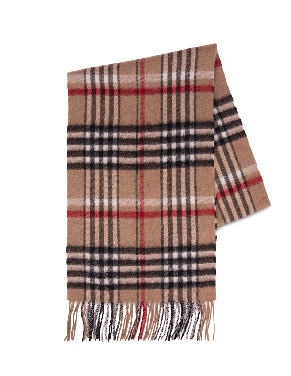 Cashmere Scarf Mixed Beige Check