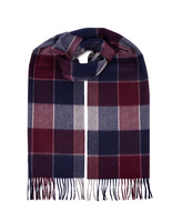Cashmere Scarf Mixed Purple/Navy Check