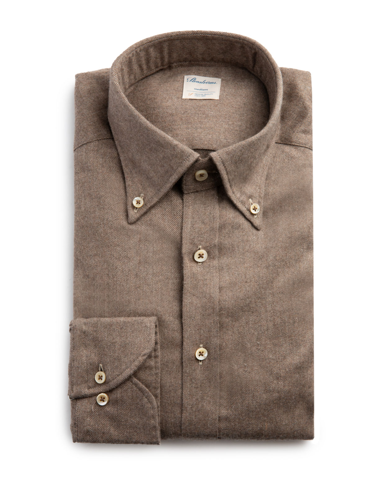 Fitted Body Shirt Luxury Flannel Nougat