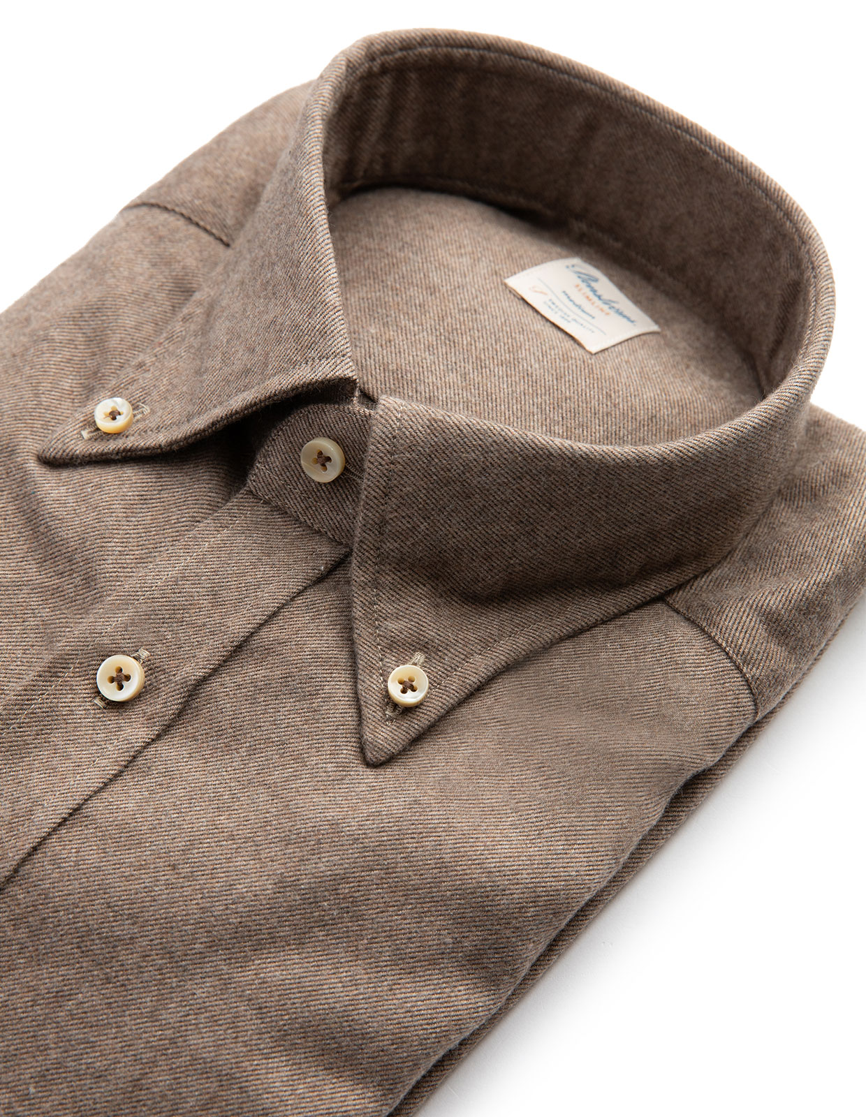 Fitted Body Shirt Luxury Flannel Nougat