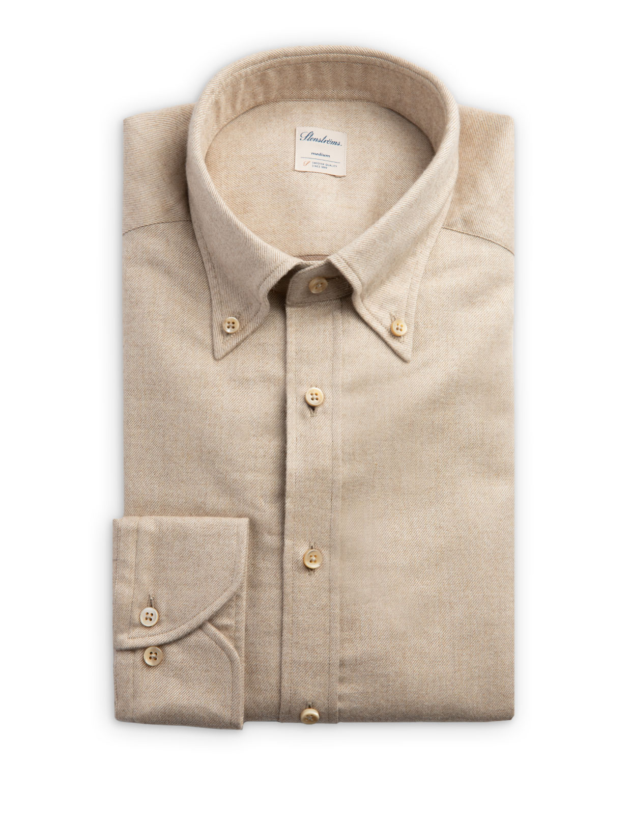 Slimline Shirt Luxury Flannel Soft Beige