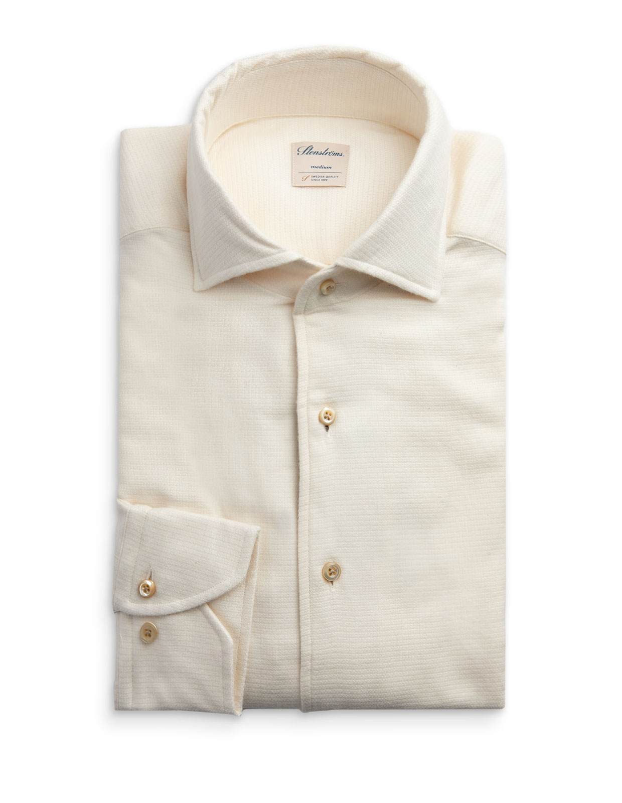 Fitted Body Skjorta Flannel Benvit