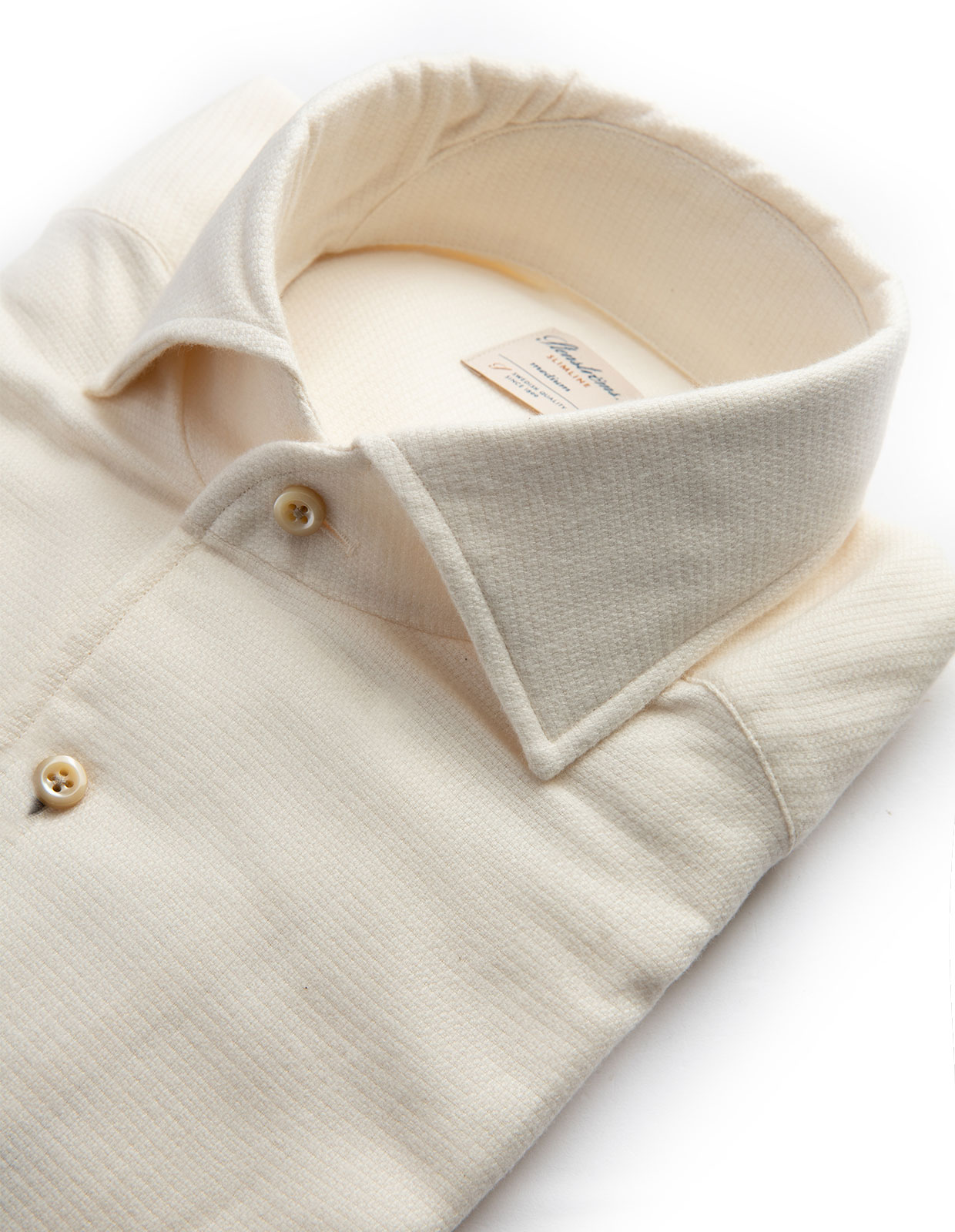 Slimline Shirt Textured Flannel Cream