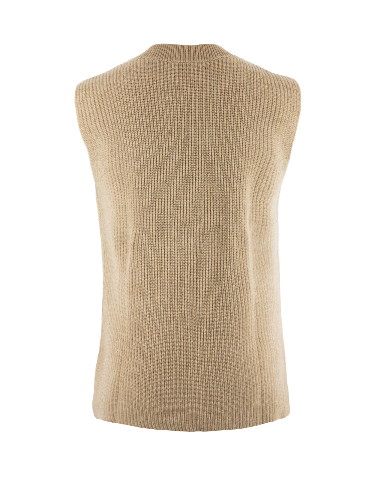 Knitted Wool Vest Taupe