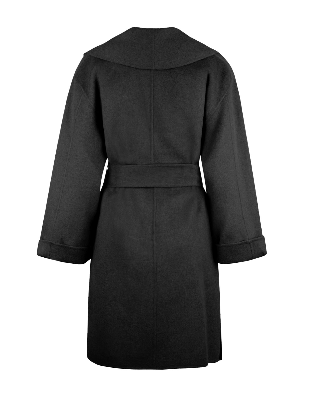 Trullas Short Wool Coat Black