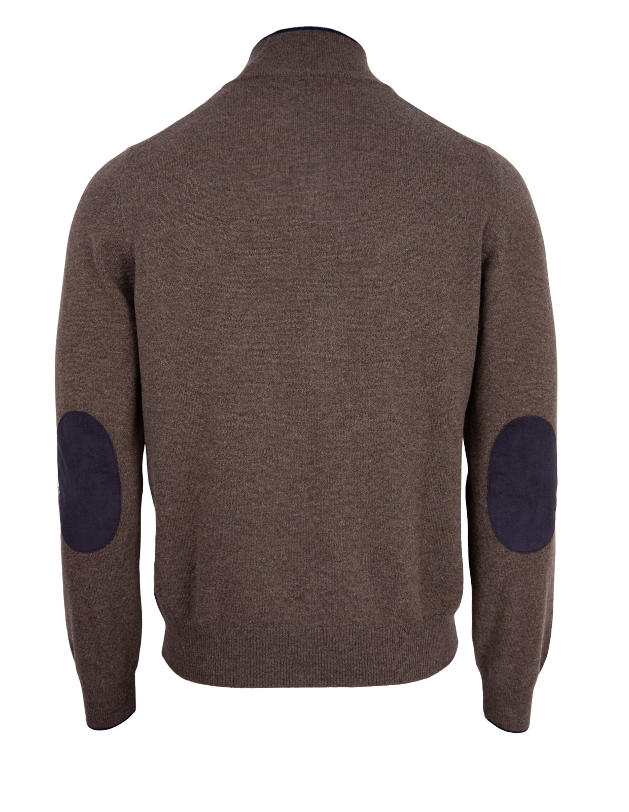 Half Zip W Patch Wool & Cashmere Brown
