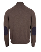 Half Zip W Patch Wool & Cashmere Brown