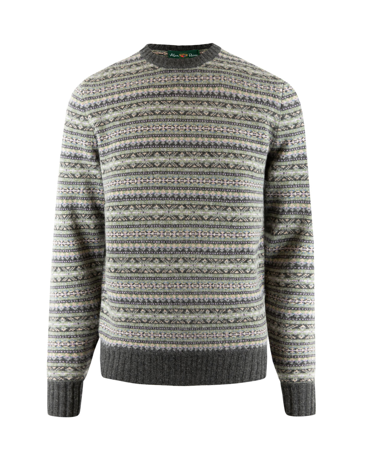 Towthorpe Fairisle Crew Neck Charcoal