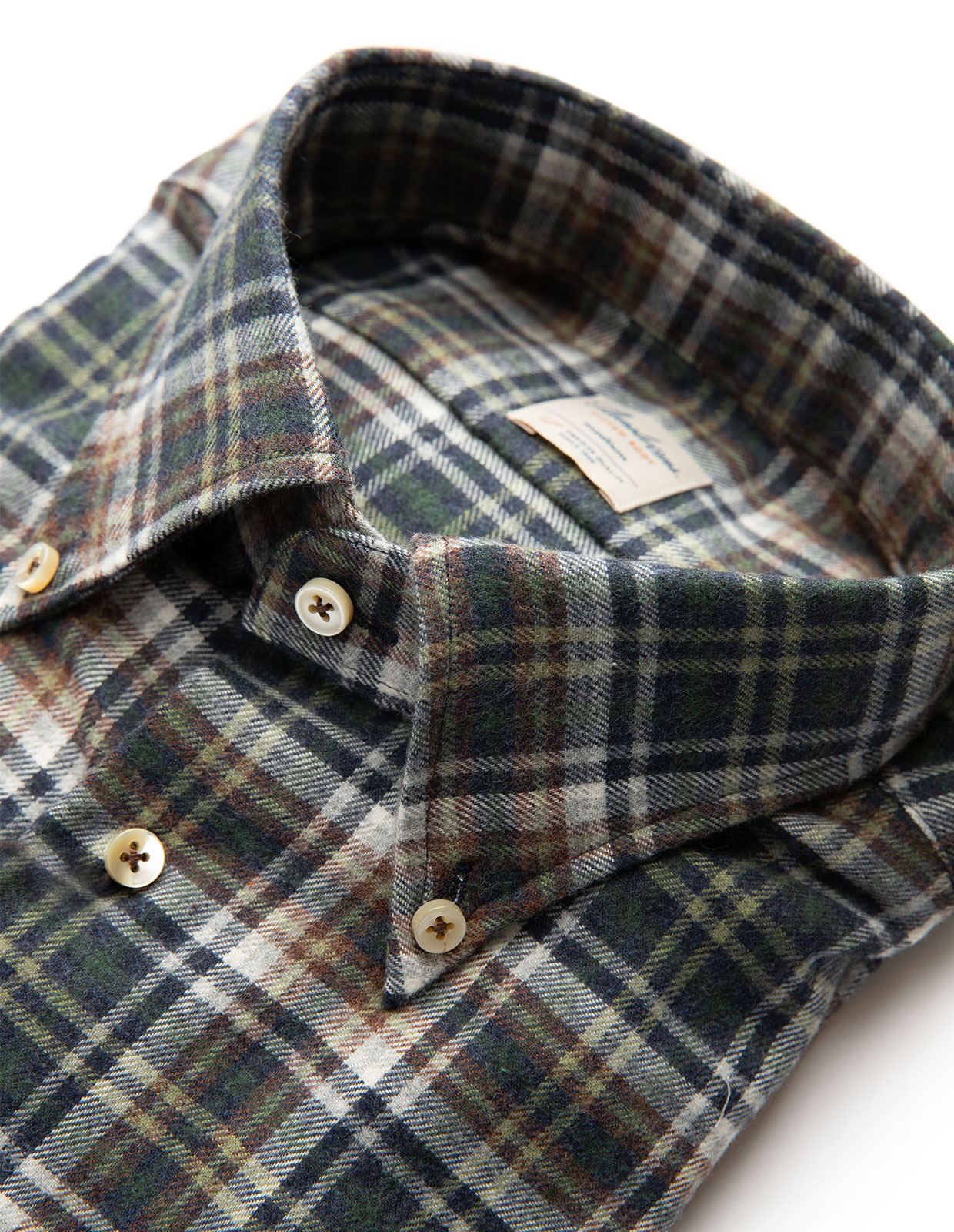 Fitted Body Shirt Checked Flannel Blue/Red /Green