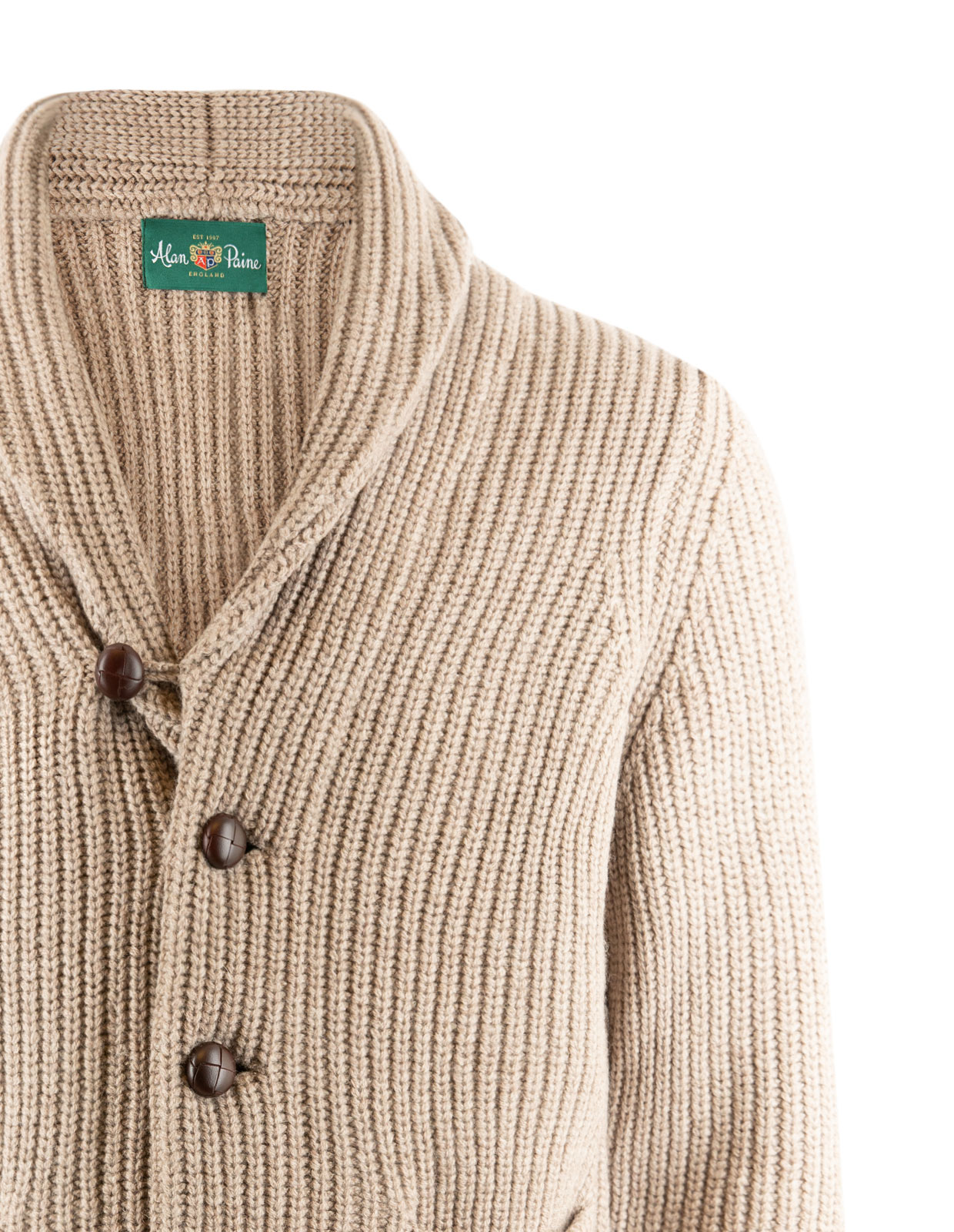 Usworth Shawl Collar Cardigan Mushroom