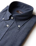 Slim Fit Skjorta Flanell Blå Stl 39
