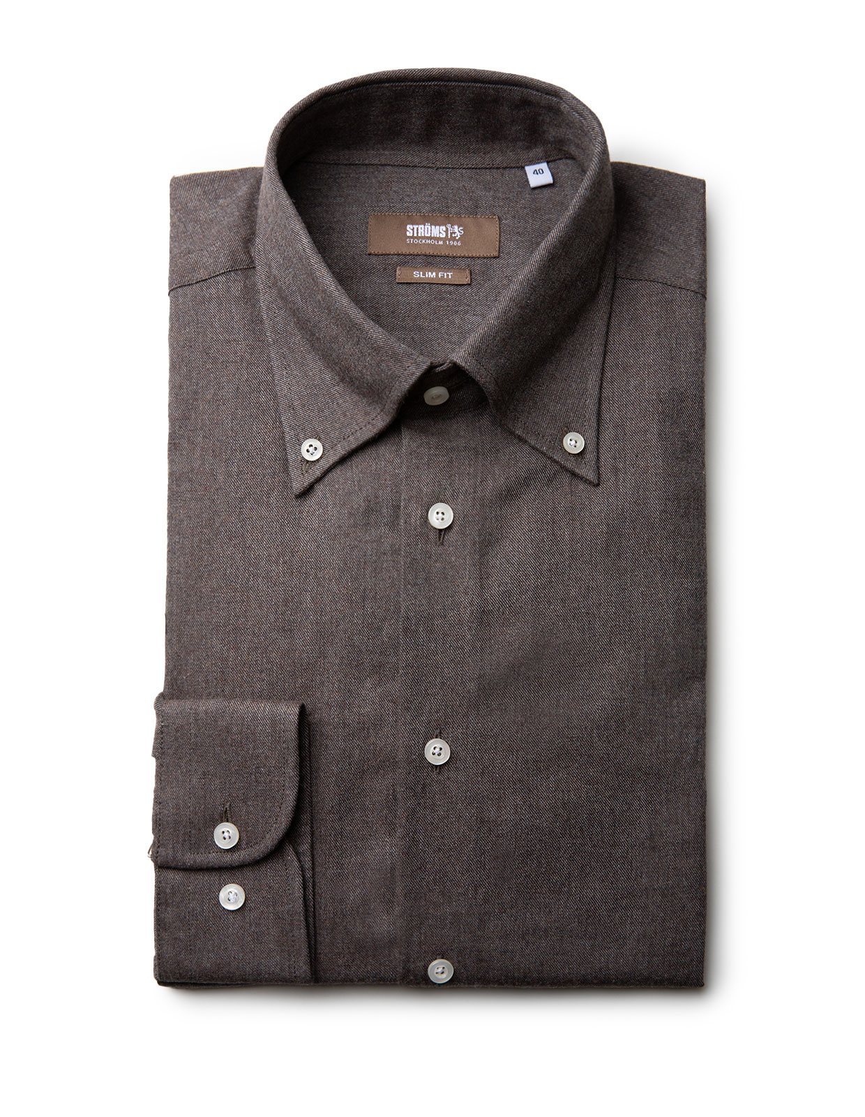 Slim Fit Skjorta Flanell Brun Slim Fit Skjorta Flanell Brun