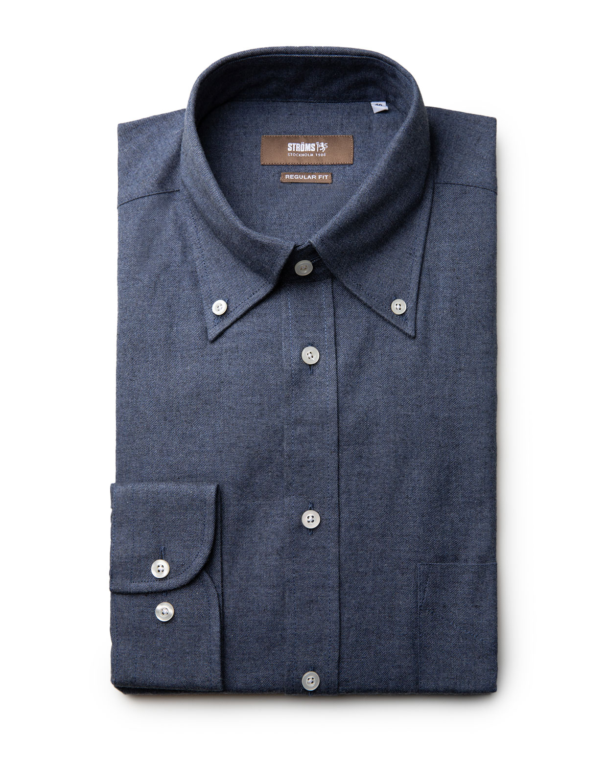 Regular Fit Skjorta Flanell Blå Regular Fit Skjorta Flanell Blå