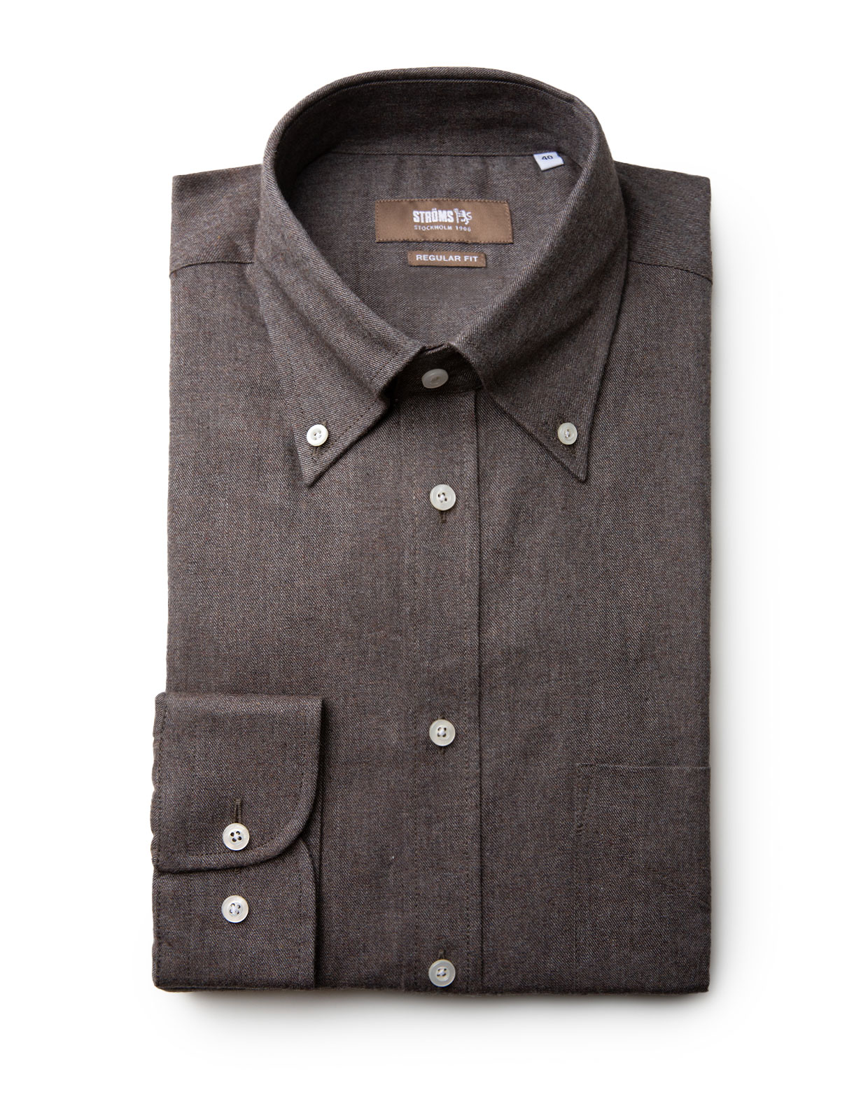 Regular Fit Skjorta Flanell Brun Regular Fit Skjorta Flanell Brun
