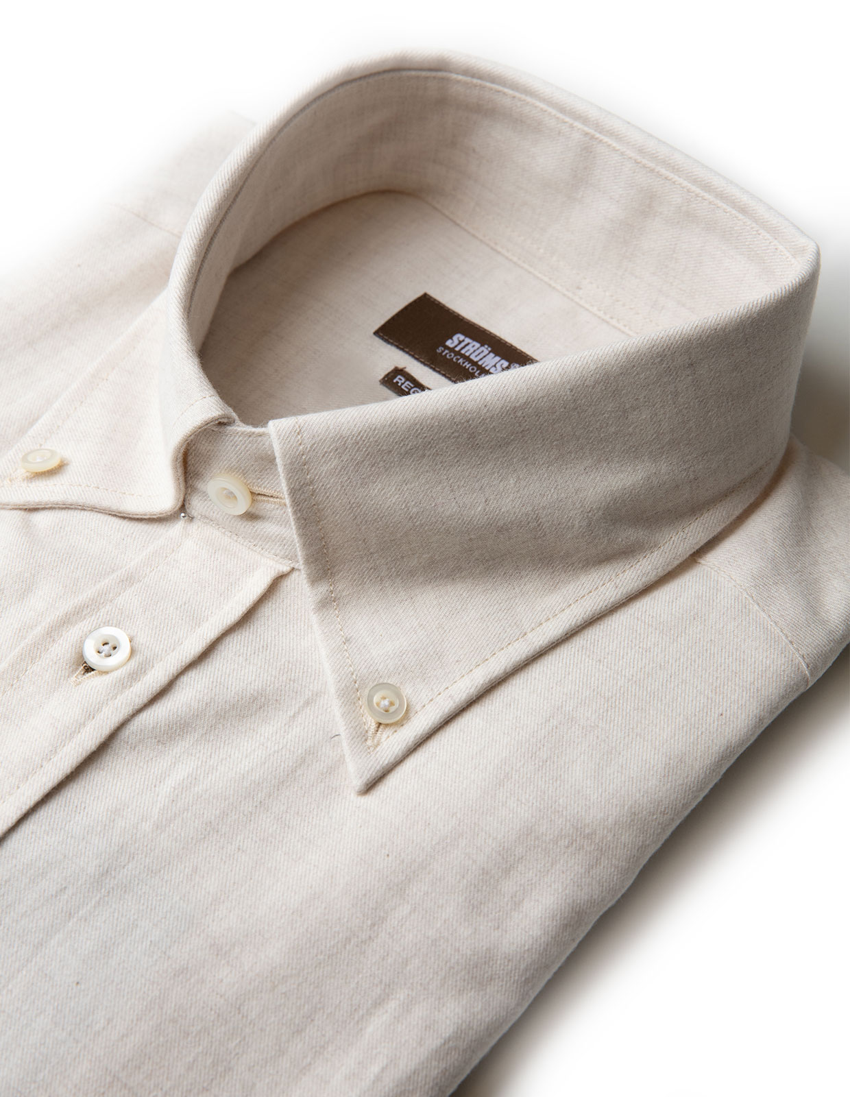 Regular Fit Skjorta Flanell Benvit Regular Fit Skjorta Flanell Benvit