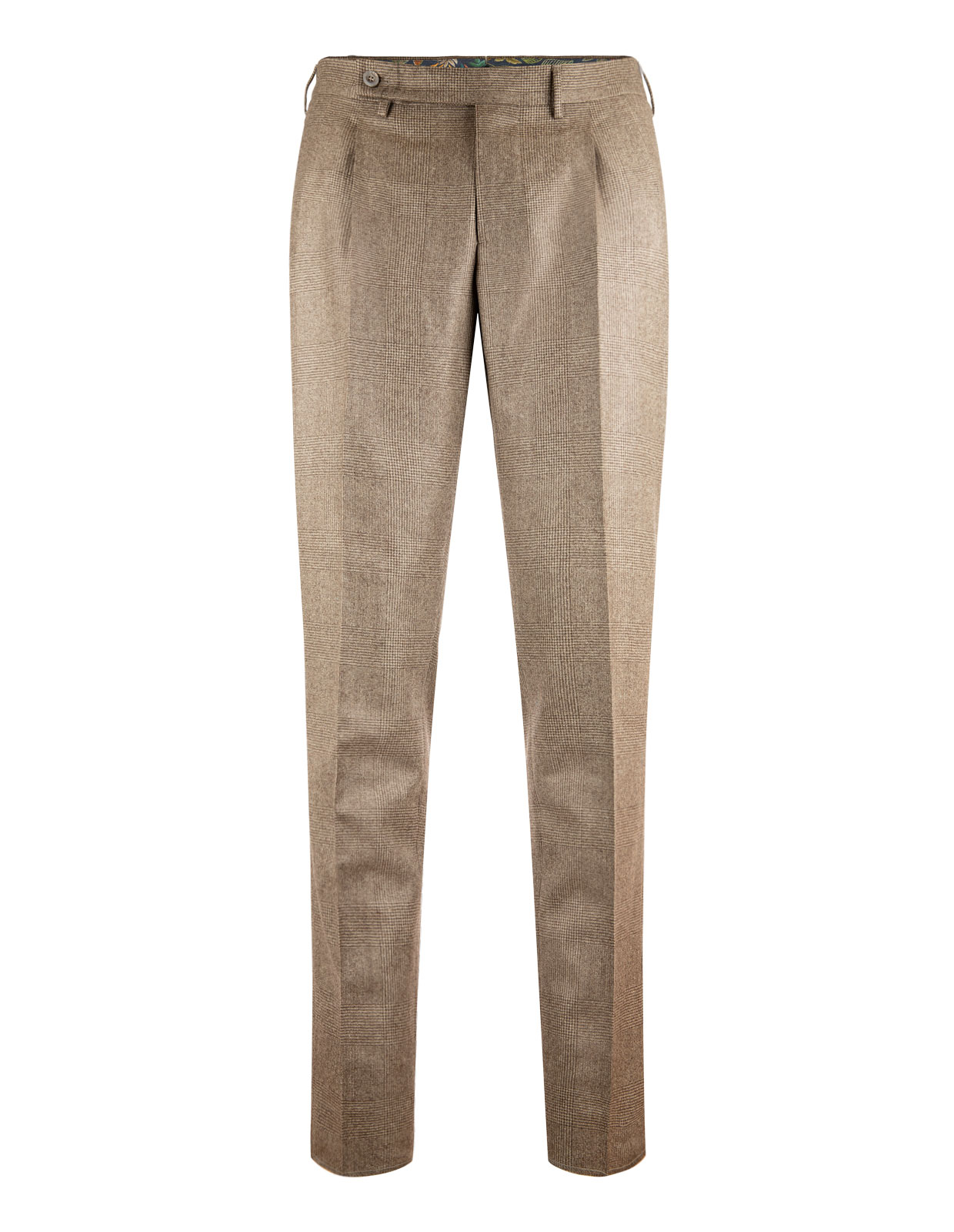 Retro Theca Pleated Glencheck Trouser Brown