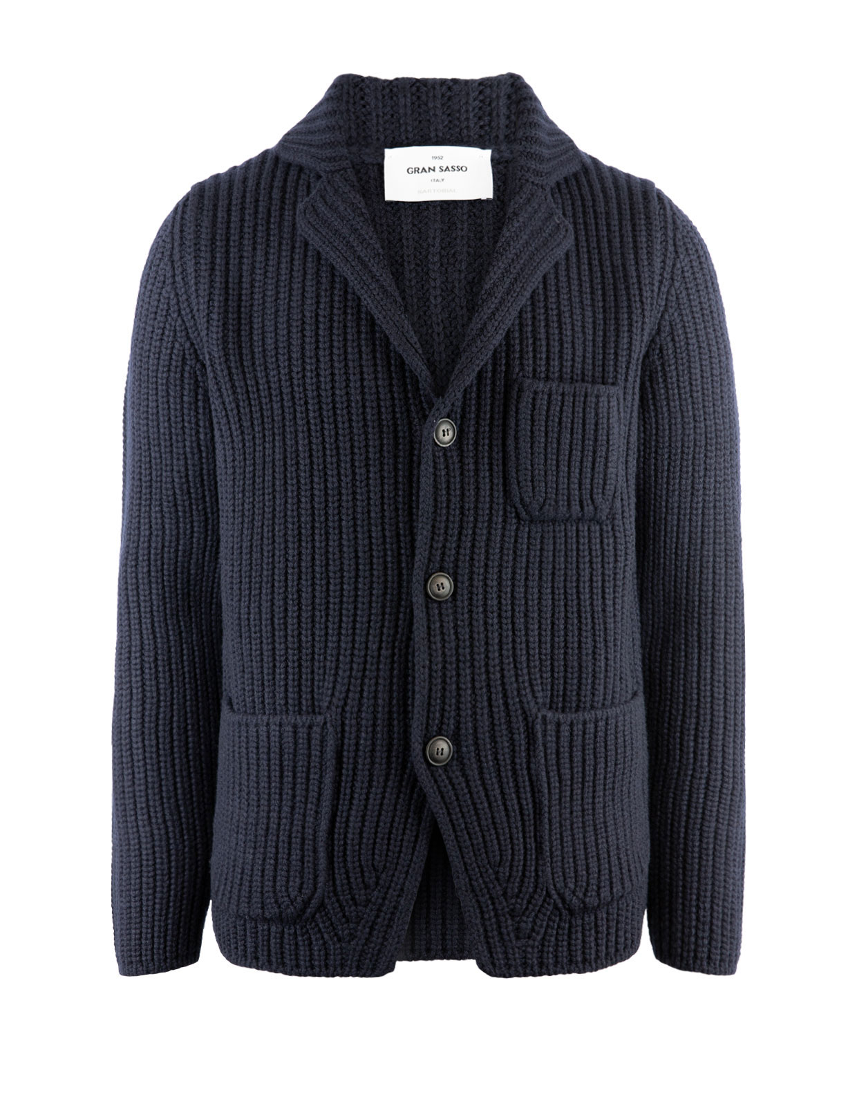 Knitted Cardigan Blazer Wool Navy