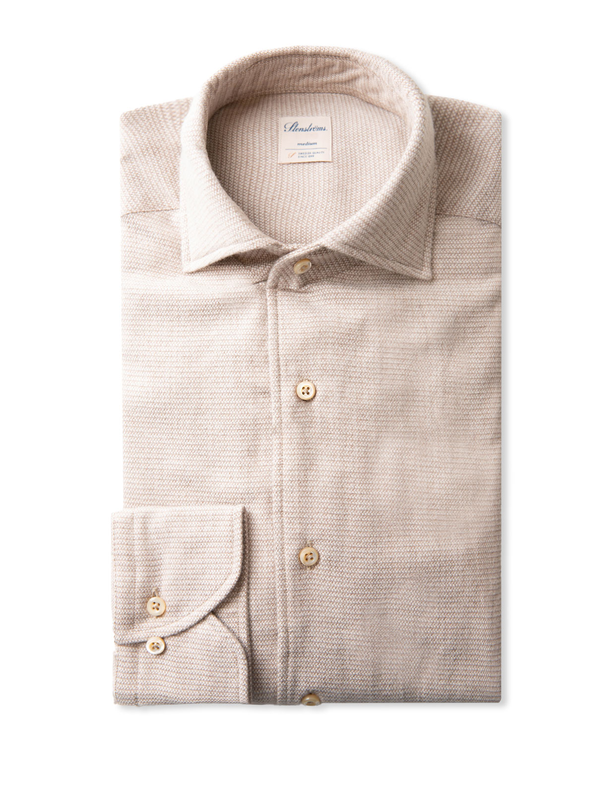 Slimline Shirt Textured Flannel Beige