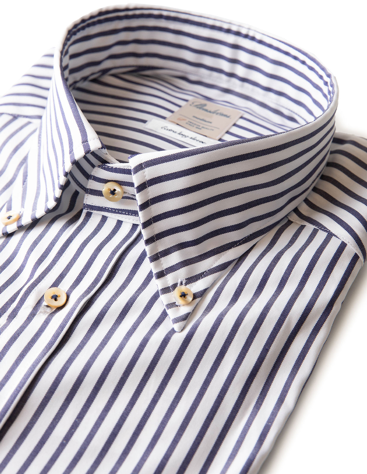 Fitted Extra Long Sleeve Navy/White