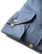 Fitted Body Skjorta Flannel Denimblå Stl XL