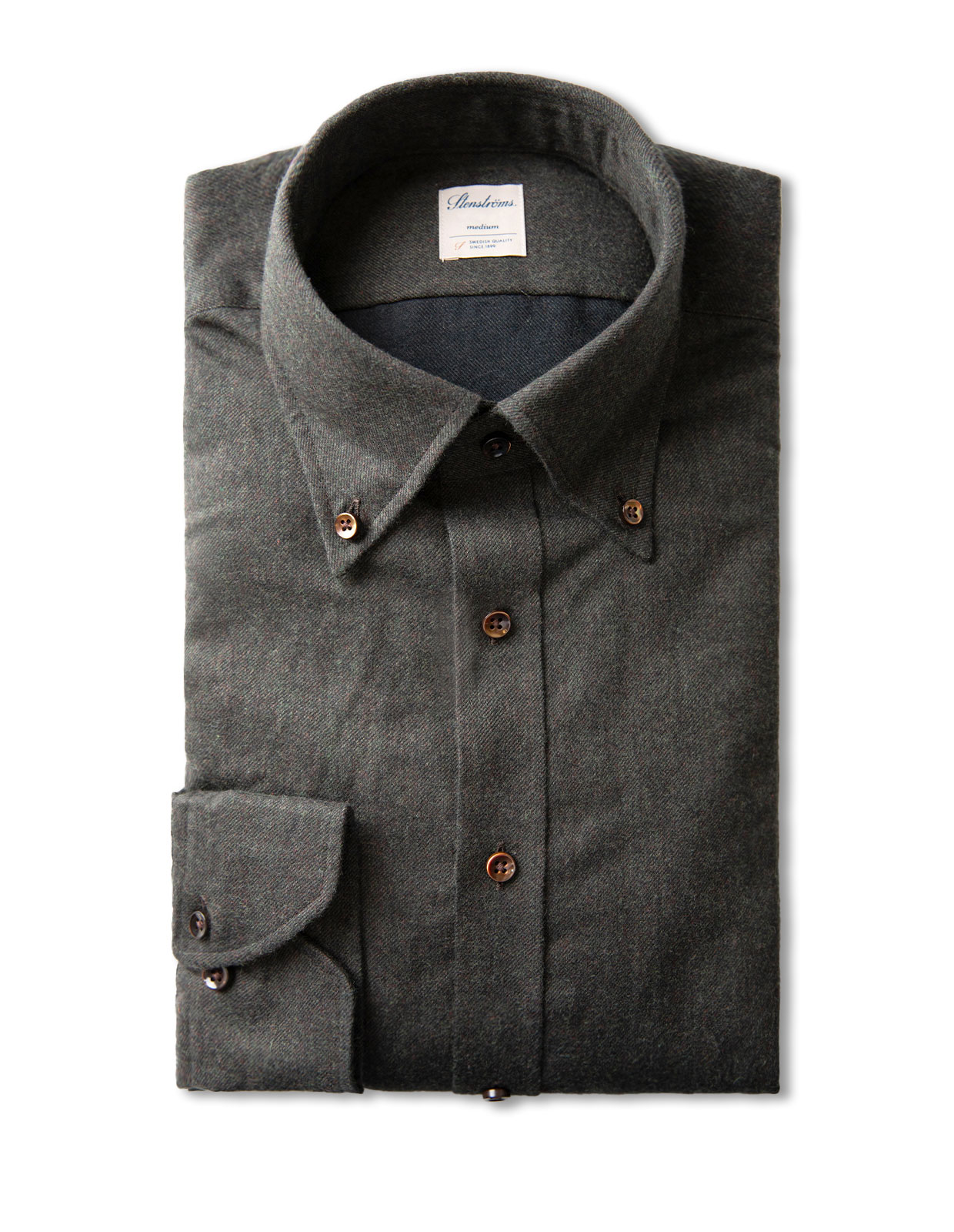 Fitted Body Skjorta Flanell Mörkbrun