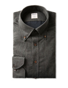 Fitted Body Skjorta Flanell Mörkbrun