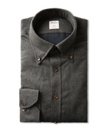 Fitted Body Skjorta Flanell Mörkbrun