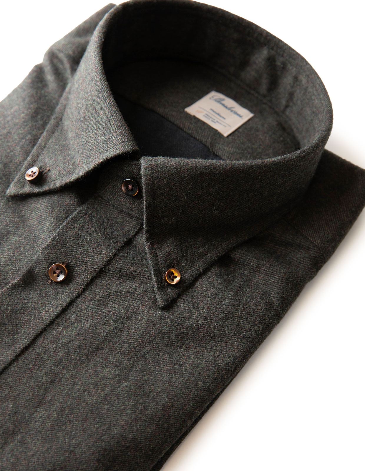 Fitted Body Shirt Luxury Flannel Chocolate Brown
