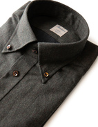 Fitted Body Skjorta Flanell Mörkbrun