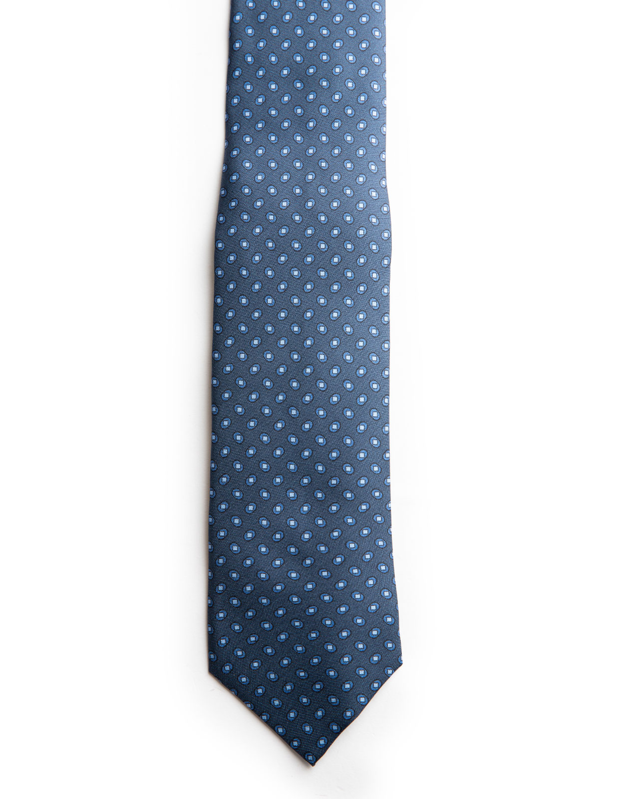 Printed Silk Tie Blue on Blue Dots
