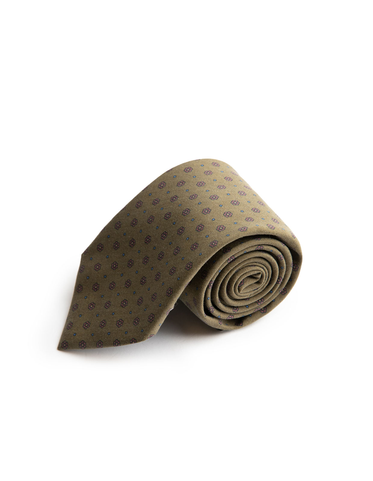 Slips Siden Khaki/Small Flowers