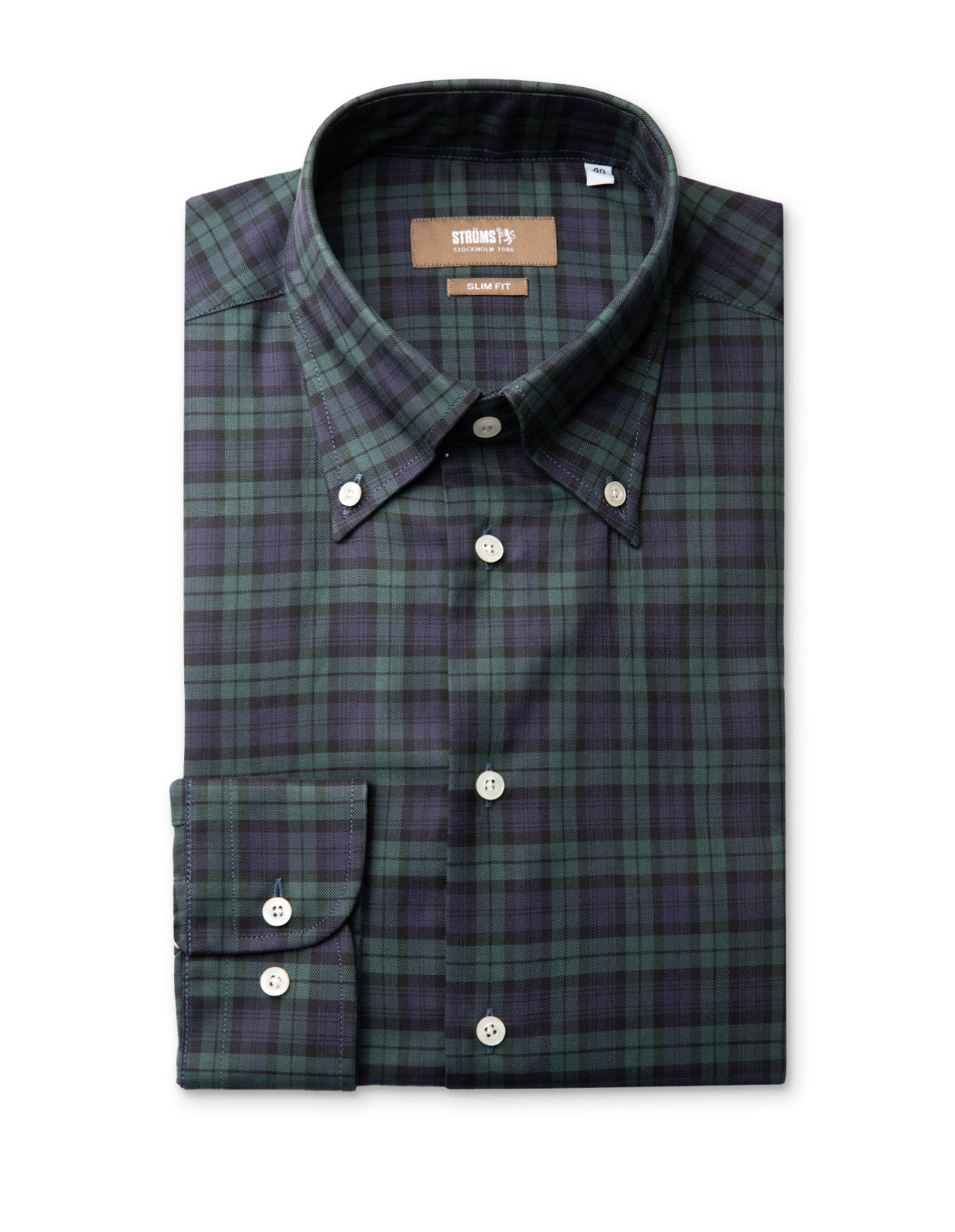 Slim Fit Button Down Extra Long Sleeves Tartan Shirt Blackwatch Slim Fit Button Down Extra Long Sleeves Tartan Shirt Blackwatch