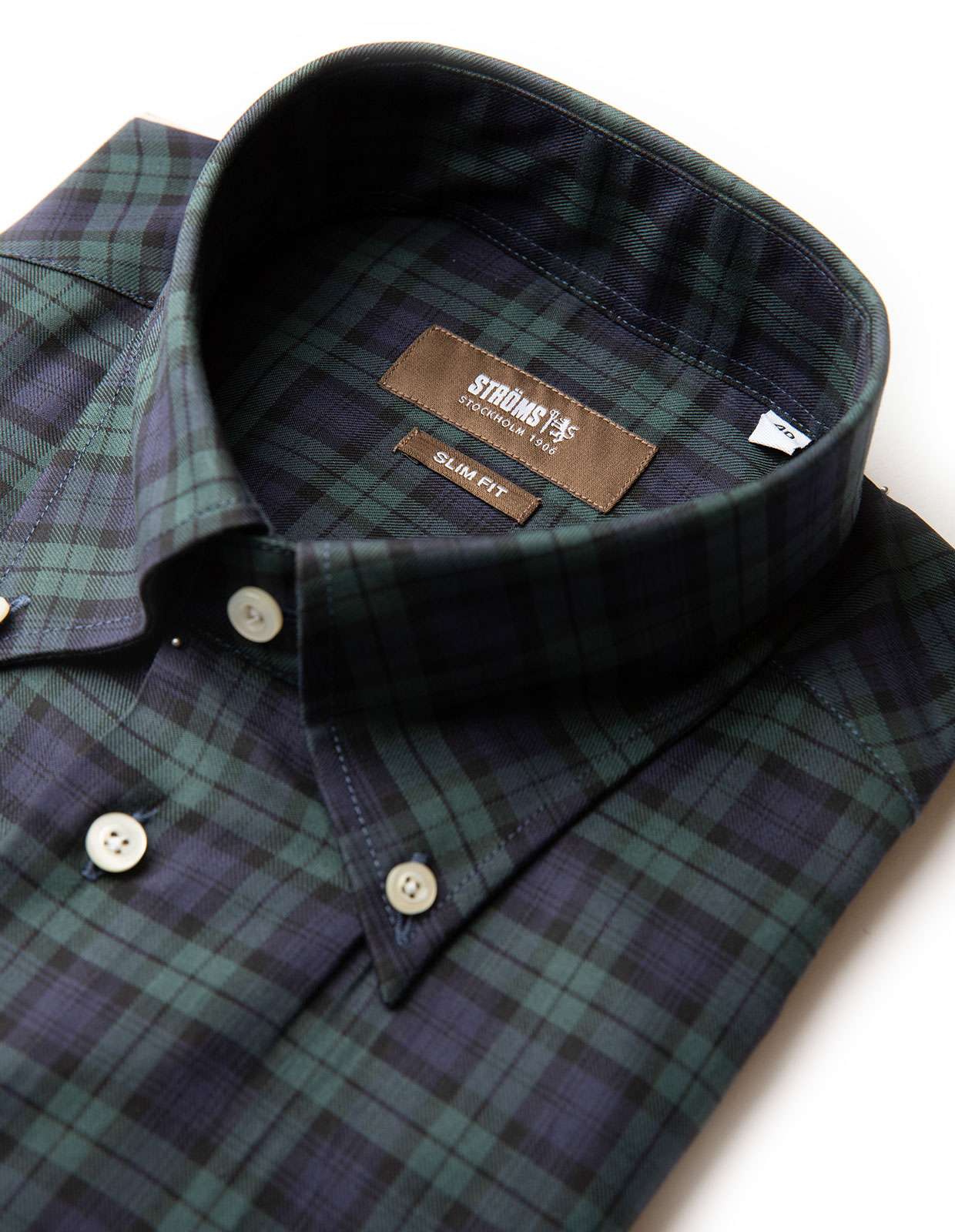 Slim Fit Button Down Extra Long Sleeves Tartan Shirt Blackwatch Slim Fit Button Down Extra Long Sleeves Tartan Shirt Blackwatch