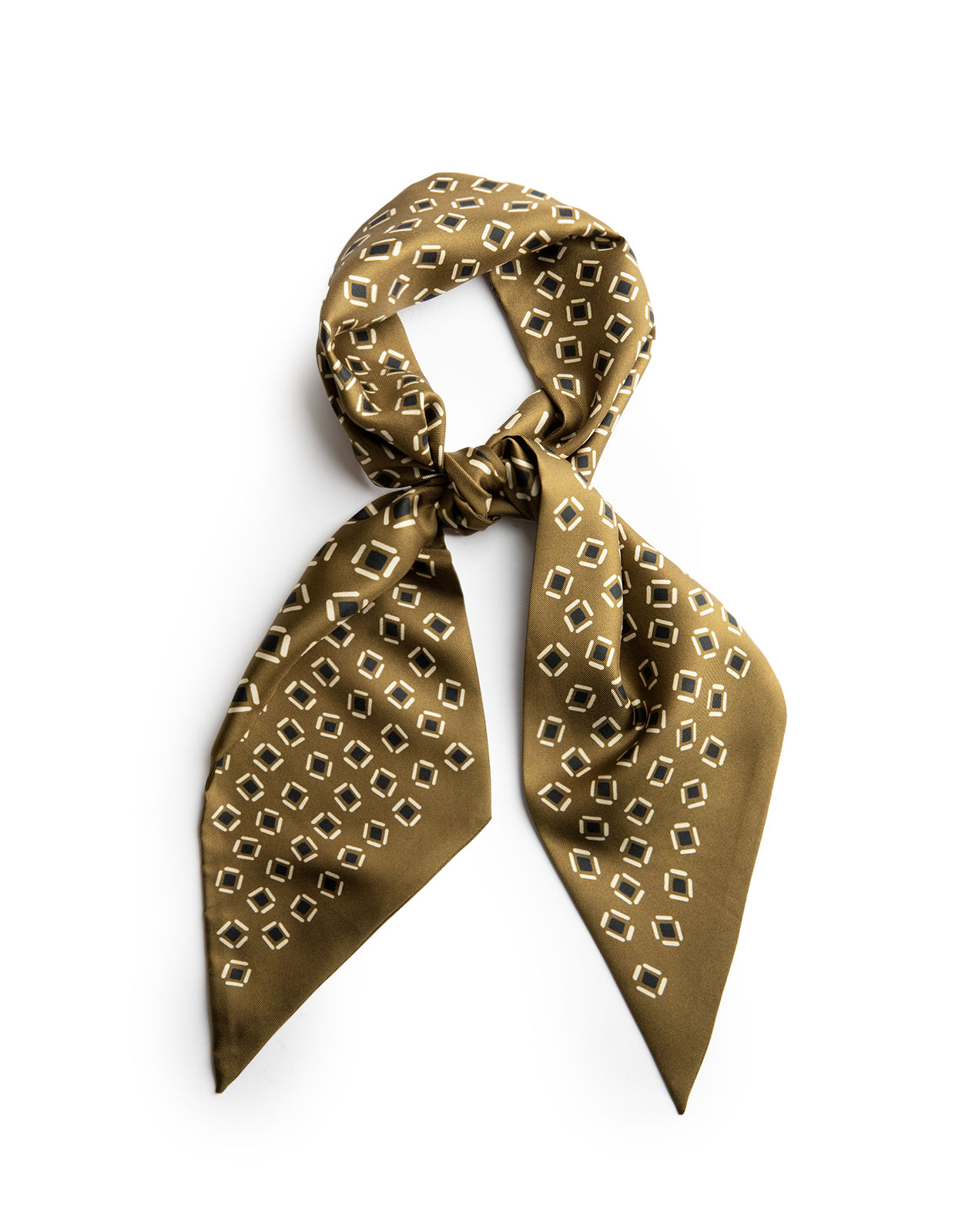 Silk Bandana Olive Cube