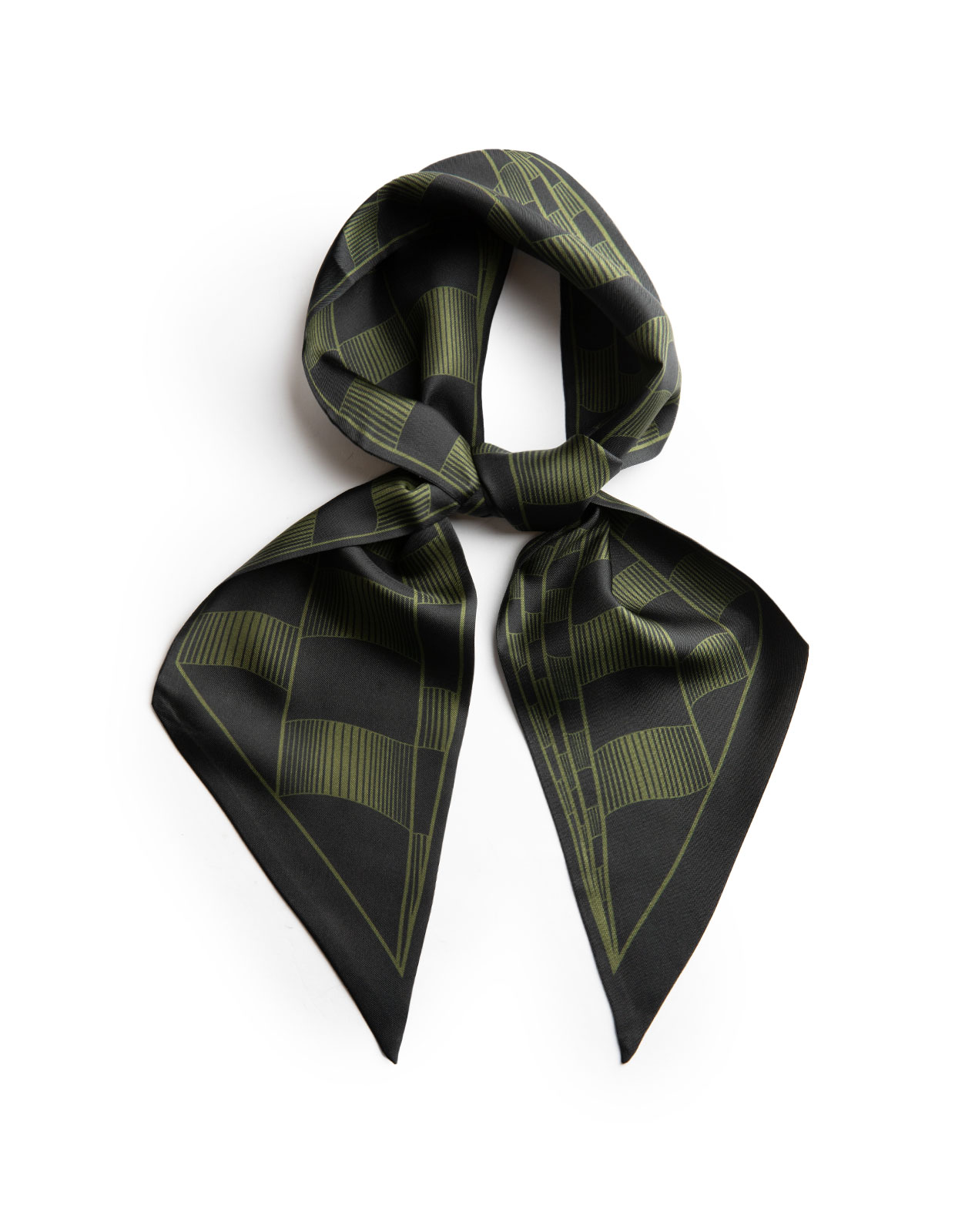 Silk Bandana Olive/Black
