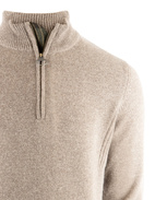 Holden Half Zip Lambswool Tartan Military Marl