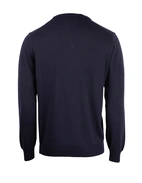 Tröja V-ringad Merinoull Marinblå M