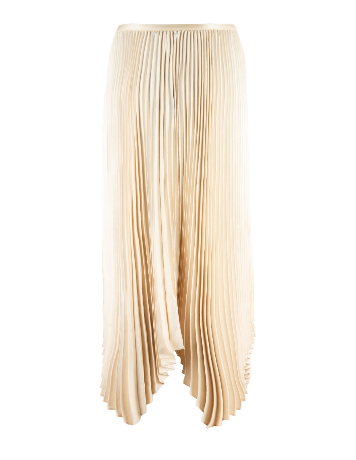 Pleated A-Line Skirt Guide Cream