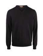 Vee Neck Merino Sweater Black Stl S
