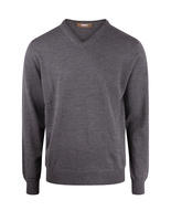 Vee Neck Merino Sweater Dark Grey