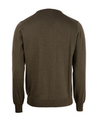 Vee Neck Merino Sweater Olive Green Stl XL