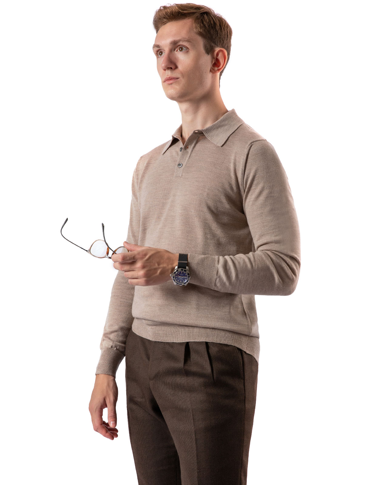 Poloshirt Merino Beige