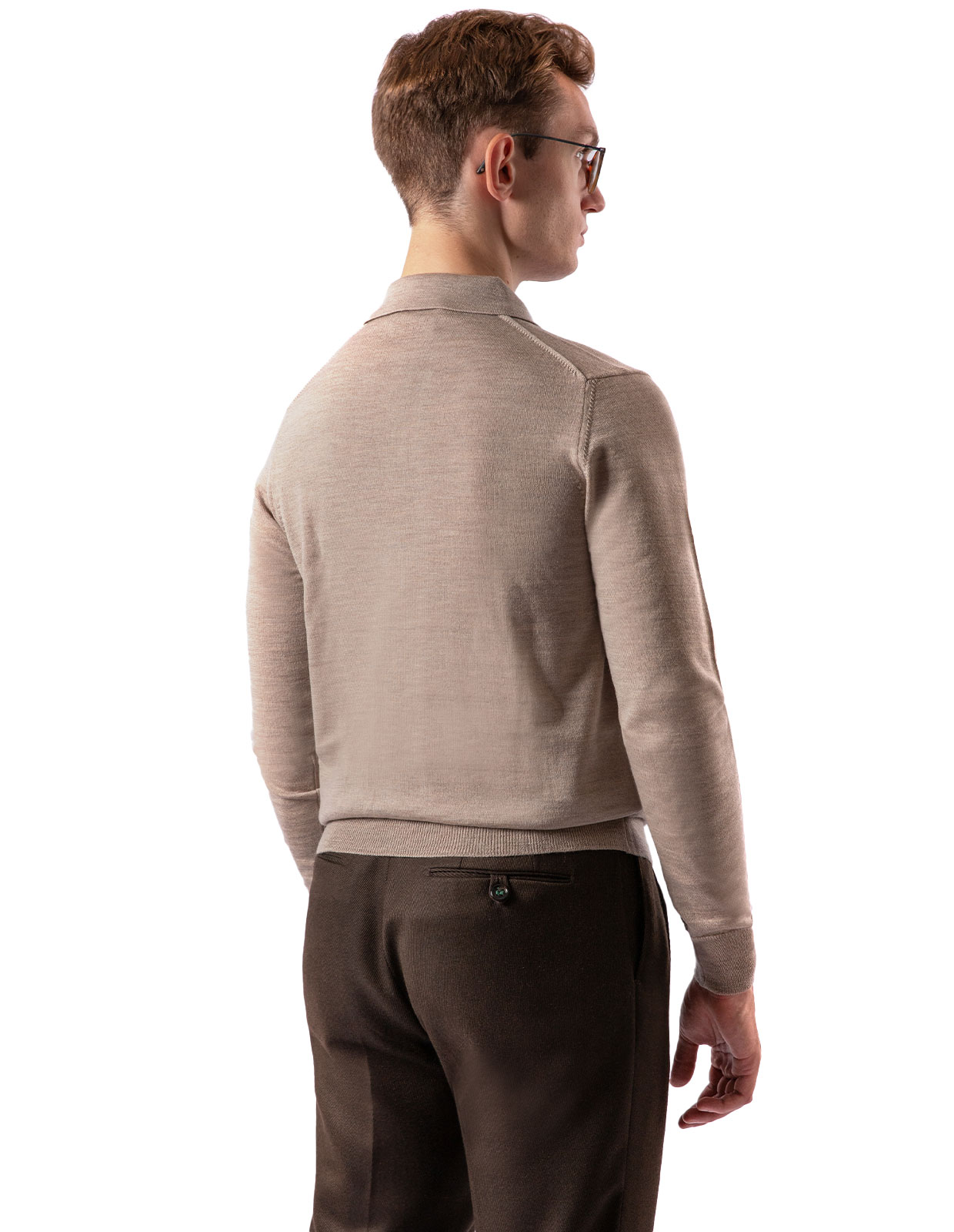 Poloshirt Merino Beige Stl M