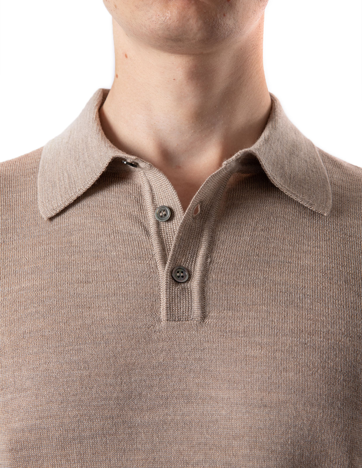 Poloshirt Merino Beige Stl XXL